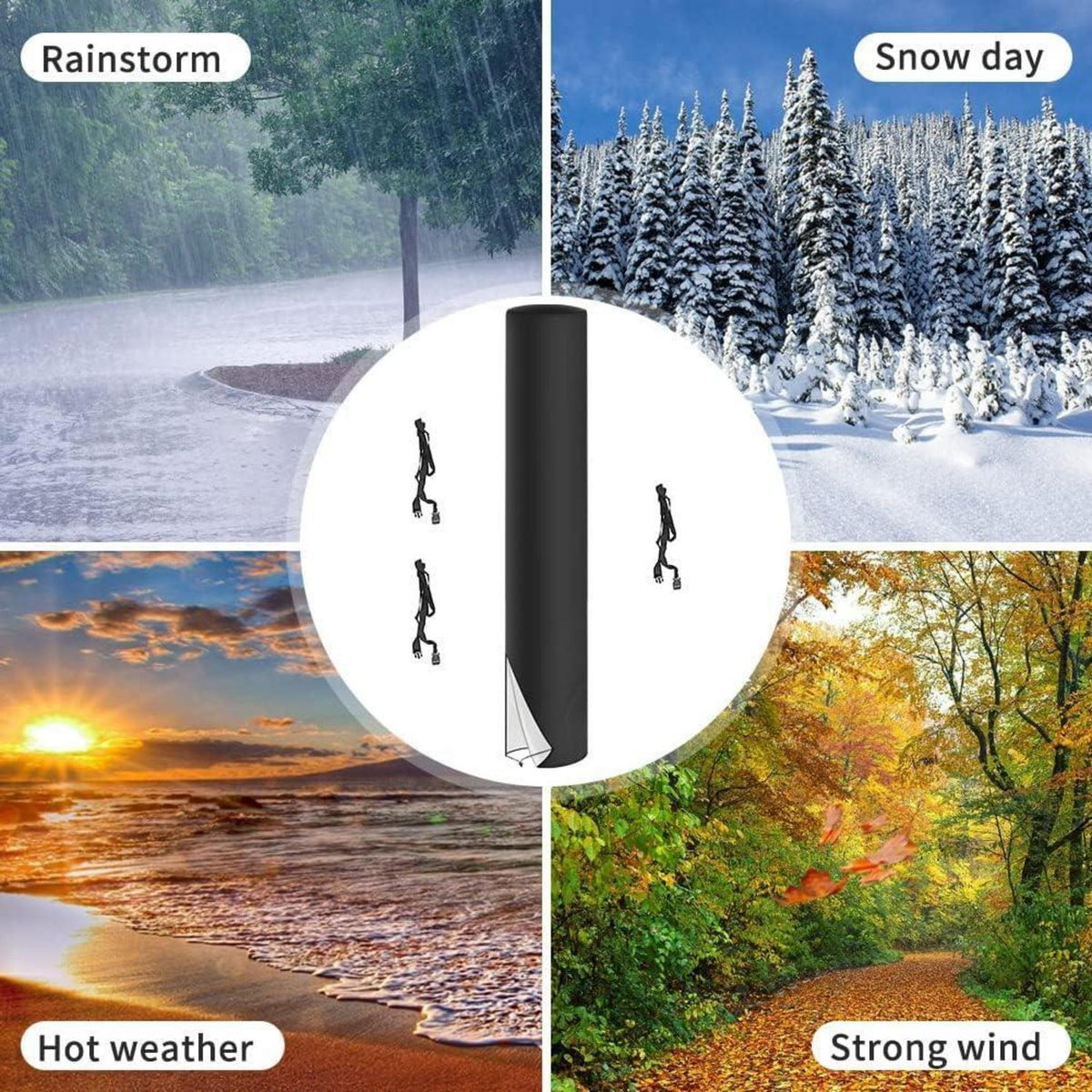 Solardusche Abdeckung 220x67cm – Wasserdicht & Winddicht