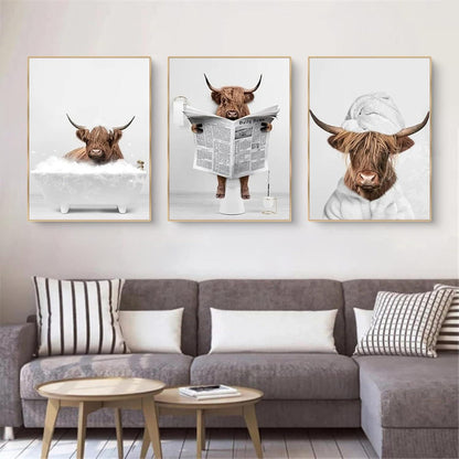 Trayosin Lustige Hochland Kuh Poster Set 21x30cm