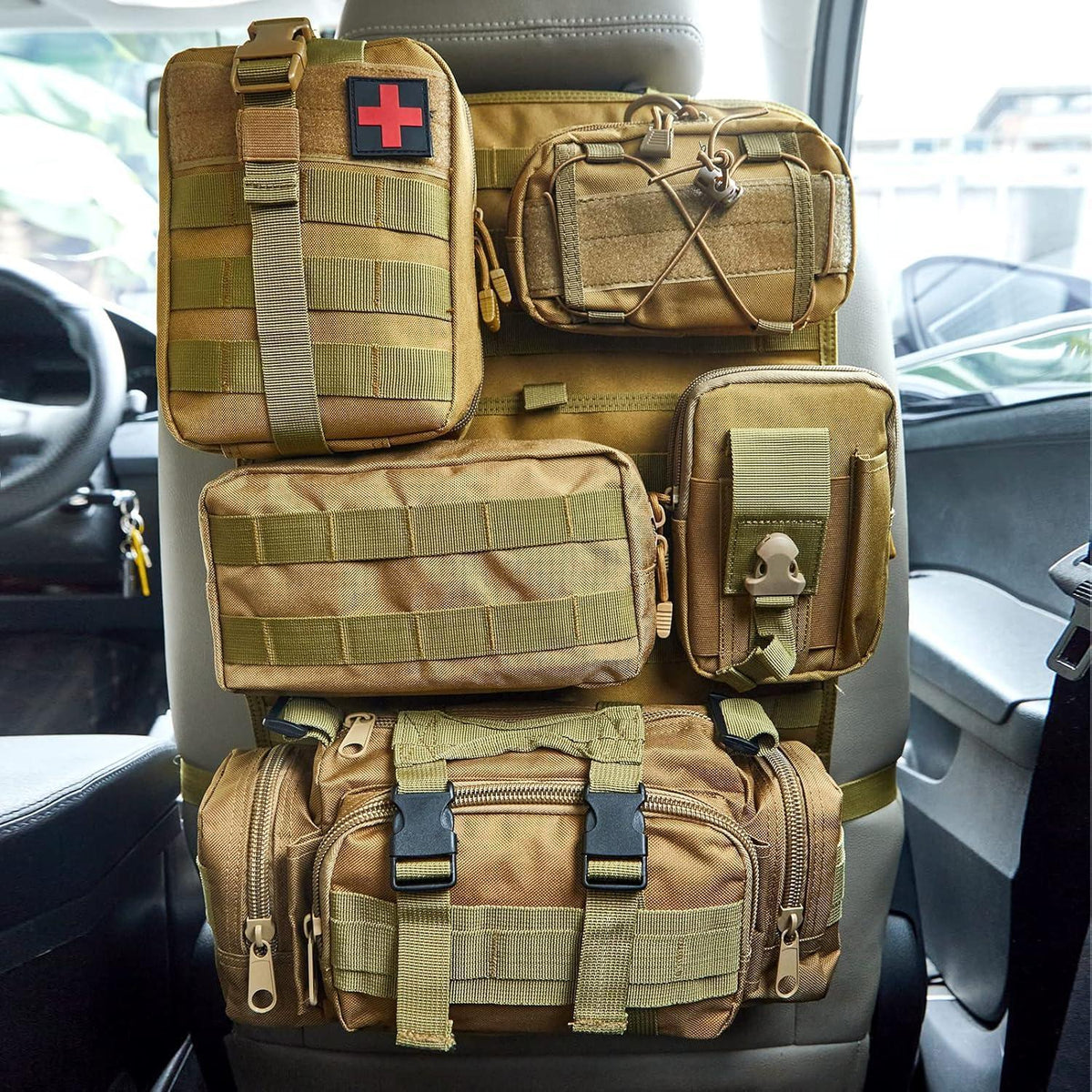 Taktischer Rücksitz-Organizer Set für Auto & SUV