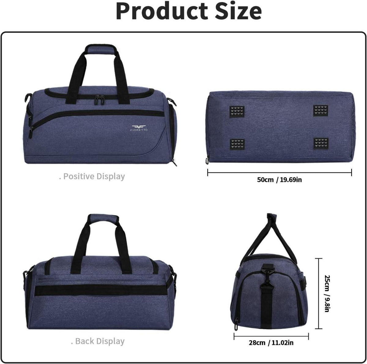 FIORETTO 35L Sporttasche Reisetasche Damen Herren Wasserdicht Training Schwimmen