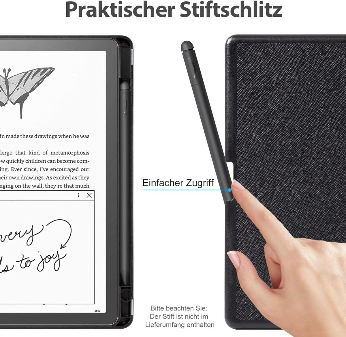 Kindle Scribe Hülle 10,2 Zoll 2022 - Schwarz PU-Leder