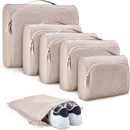 Packwürfel-Set Packtaschen für Reisen Urlaub Beige