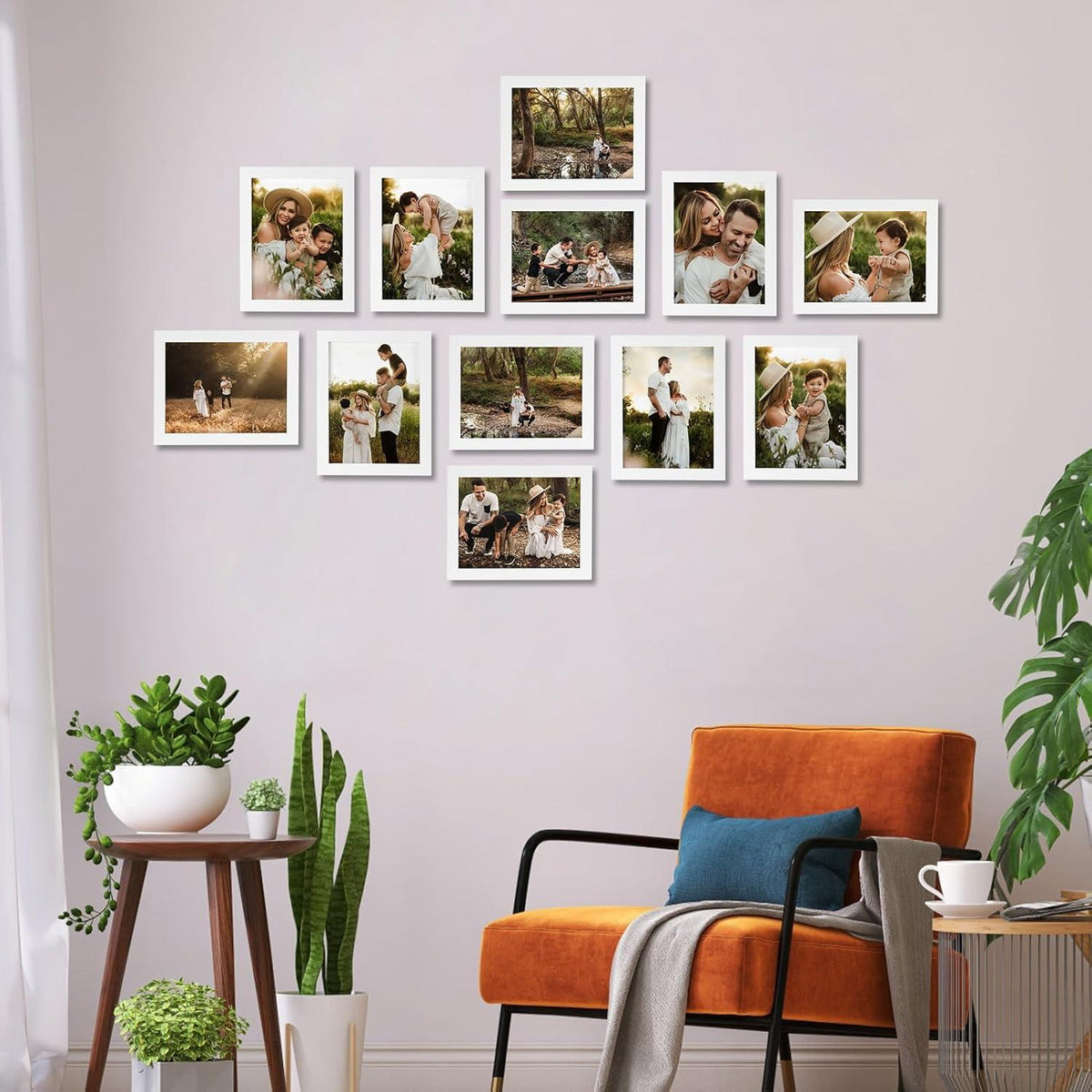 Bilderrahmen Collage 15x20cm Weiß Set 7 Stück - Modernes Fotorahmen Set