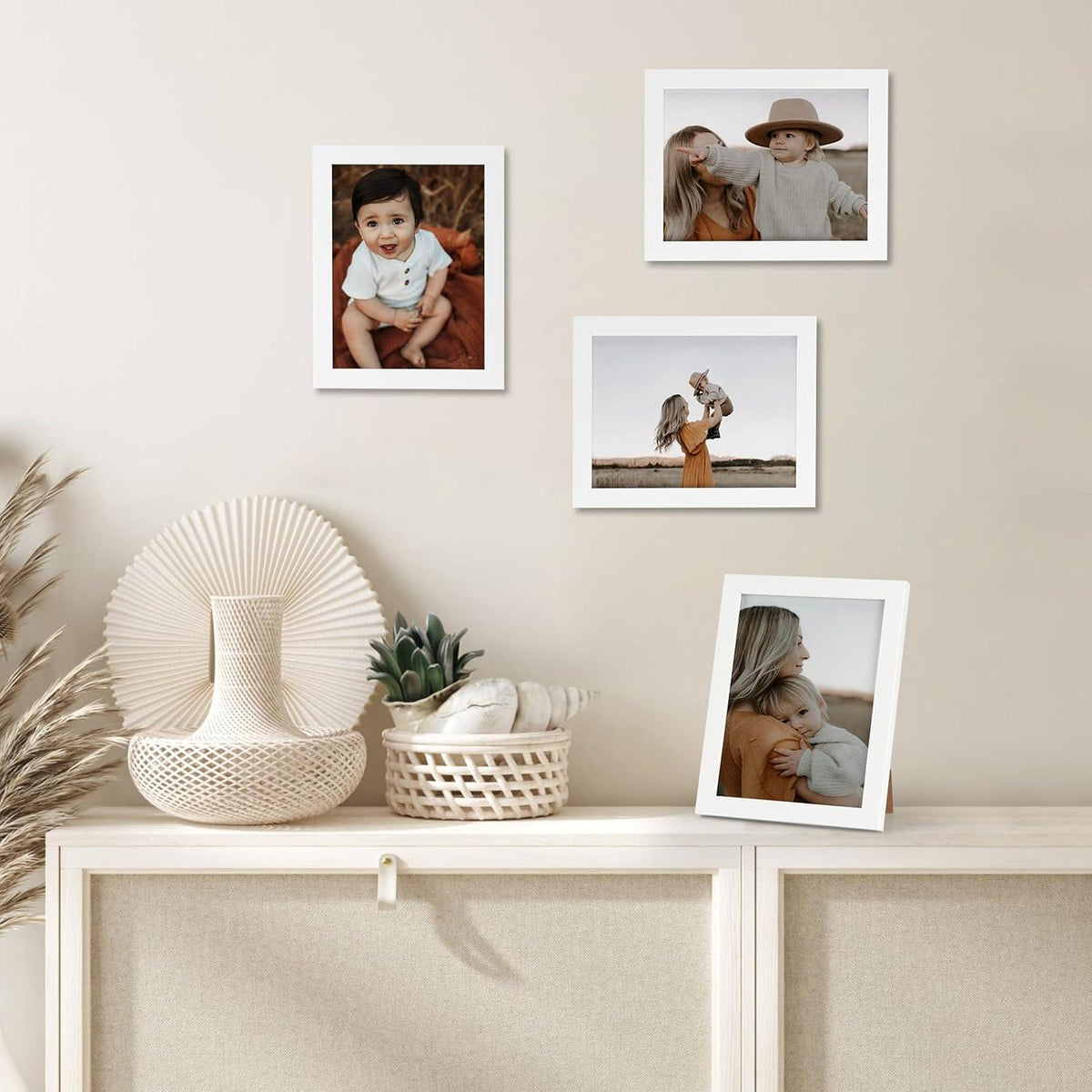 7er Set Bilderrahmen Collage 15x20 cm Weiß Modern Rahmen Leicht dünn
