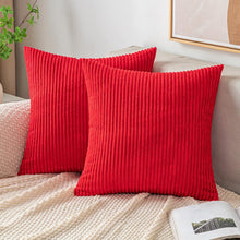 Dekorativer Kissenbezug Kordsamt 45x45cm Rot 2er Set