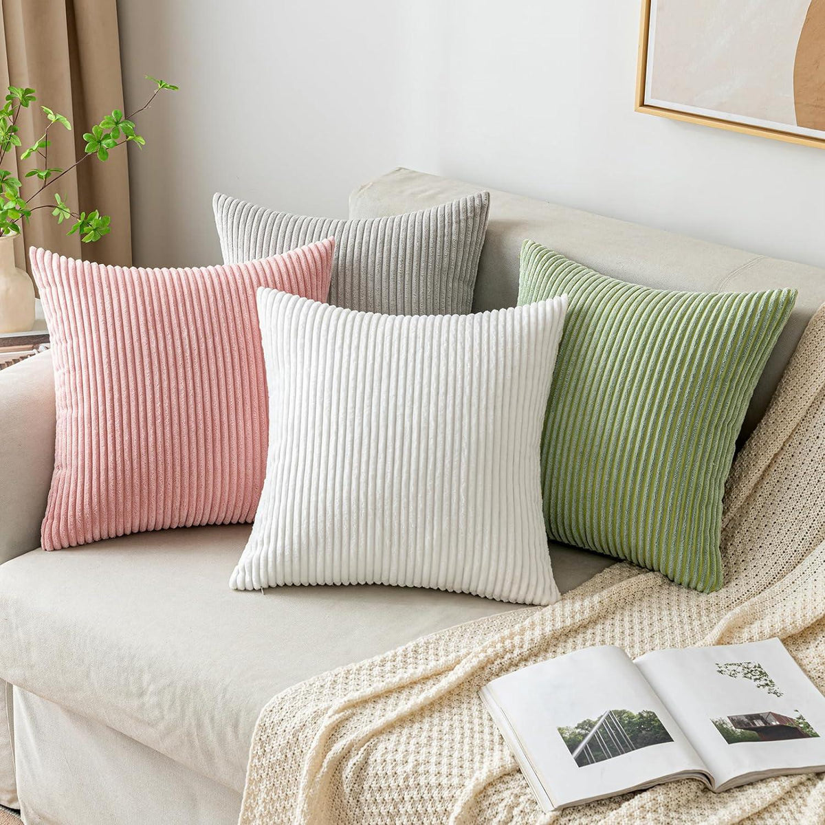 Kordsamt Kissenbezug 2er Set 45x45cm Reines