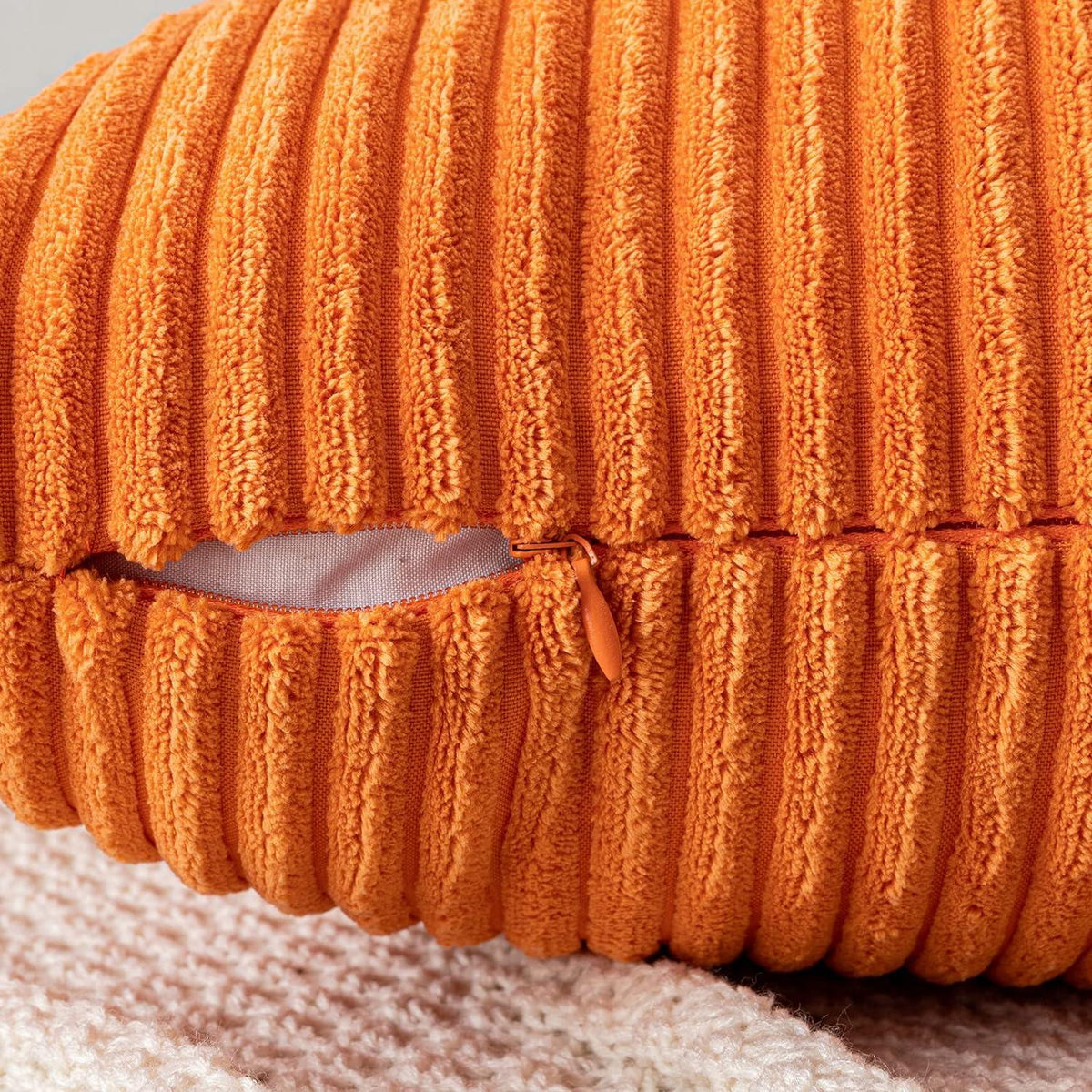 Kordsamt Kissenbezug Set Orange 30x50cm 2er Pack