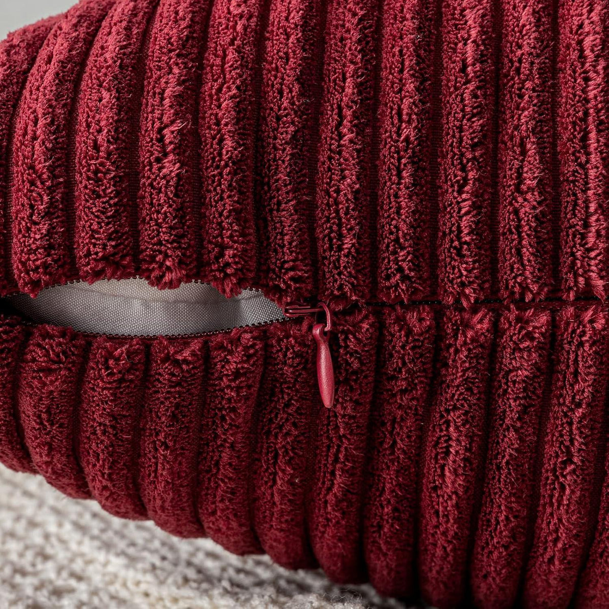 Kissenbezüge 30x50 cm Kordsamt Weinrot 2er Set
