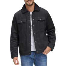 Herren Cordjacke gefüttert mit Teddyfell - Dunkelgrau