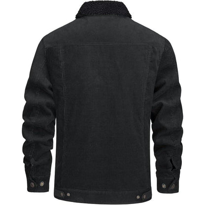 Herren Cordjacke gefüttert mit Teddyfell - Dunkelgrau