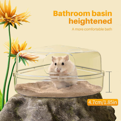 Transparentes Hamster Sandbad für Chinchilla & Hamster, 18x14x9cm