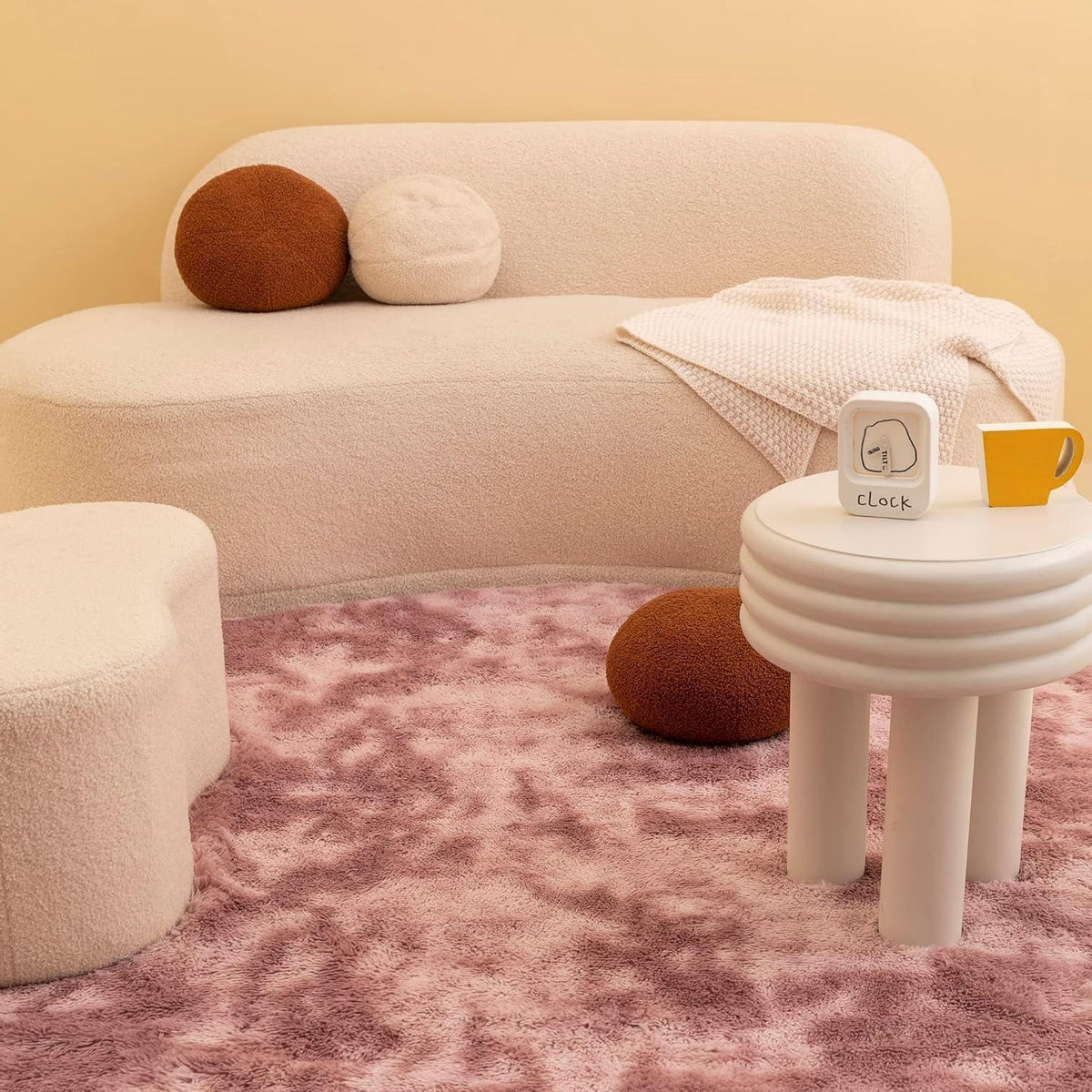 Weicher Hochflor Shaggy Teppich 200x300 cm Rosa Lila