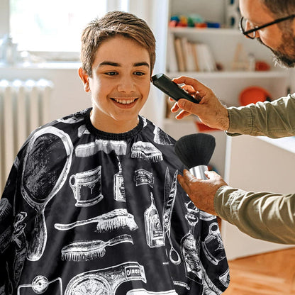Friseurumhang Set mit Nackenbürste und Kamm, wasserdicht