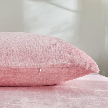 Damier Winter Plüsch Bettwäsche Set Rosa 200x220cm