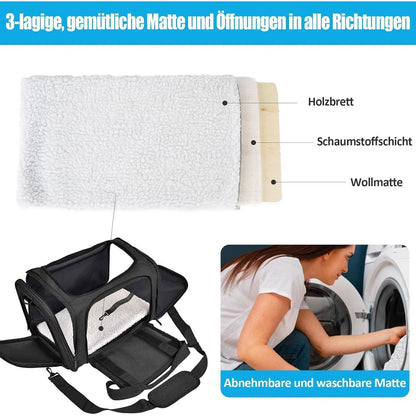 Faltbare Katzentransportbox 50x34x34cm – Tragetasche für Katze & Hund