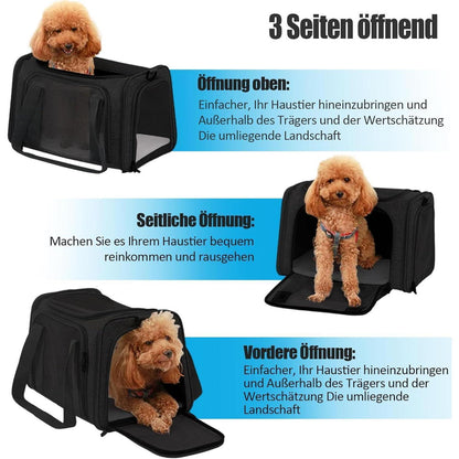 Faltbare Katzentransportbox 50x34x34cm – Tragetasche für Katze & Hund