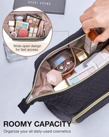 BAGSMART Kosmetiktasche groß, Makeup Bag Reise Schwarz