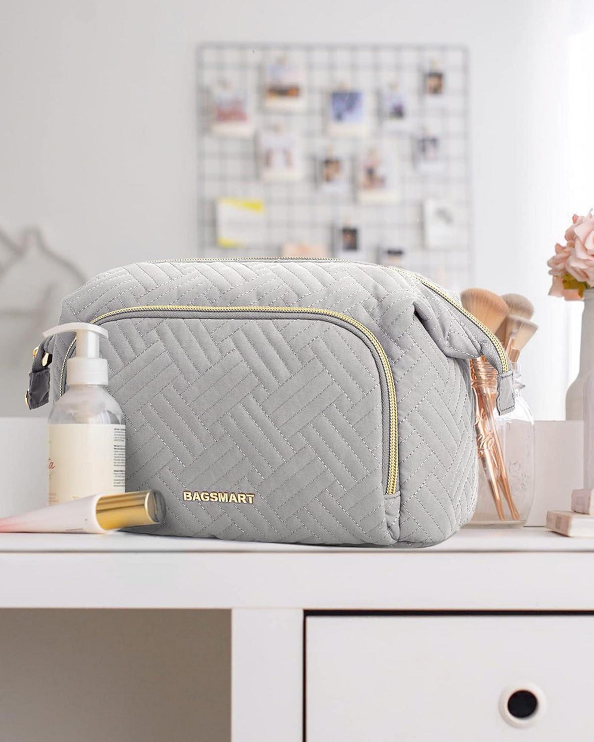 Make-up Tasche Kosmetiktasche Reise Toilettenartikel Zubehör Gray