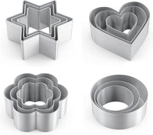 Ausstechformen Set 12 Stück Stern Blüten Herz Kreis Mini Plätzchen