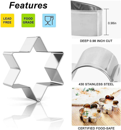 Ausstechformen Set 12 Stück Stern Blüten Herz Kreis Mini Plätzchen