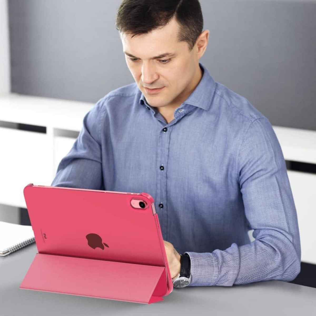 iPad Hülle 11/10. Gen. 2025/2022, Transparent, Wassermelone Rot