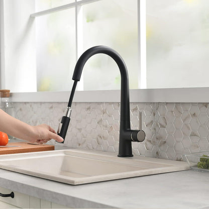 TIMACO Schwarz Hochdruck Wasserhahn Küche 304 Edelstahl mit