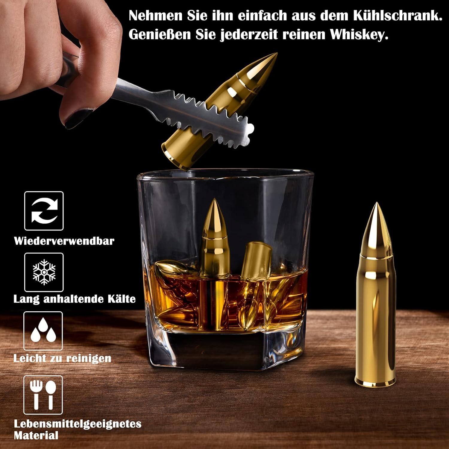 Whisky Steine Edelstahl Eiswürfel Holzfass Geschenk Set