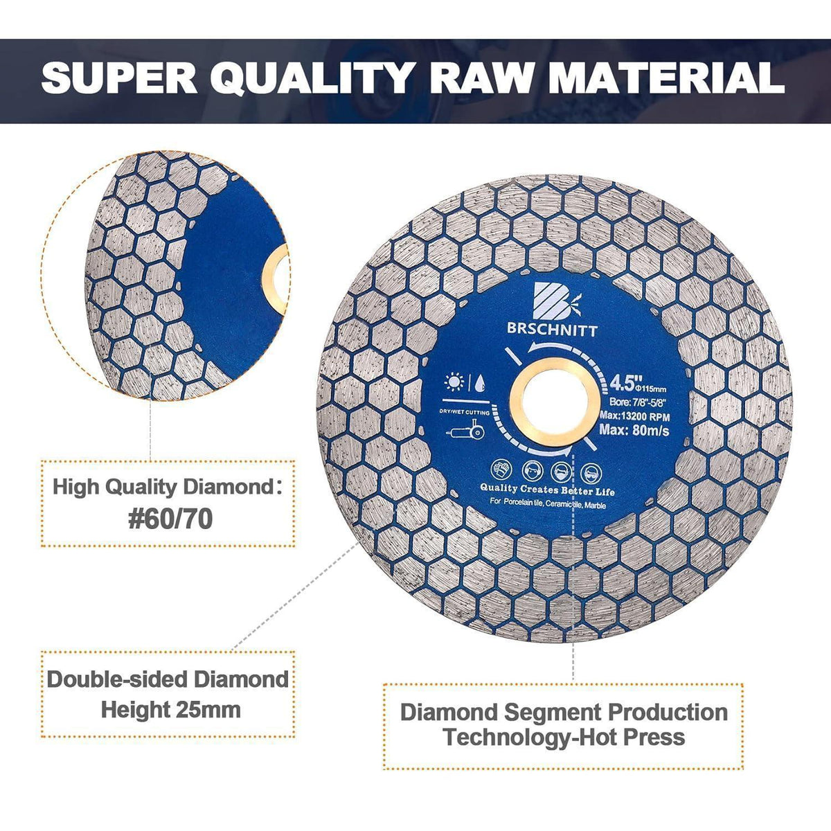 Diamant Trennscheibe 115mm doppelseitig 5er Set