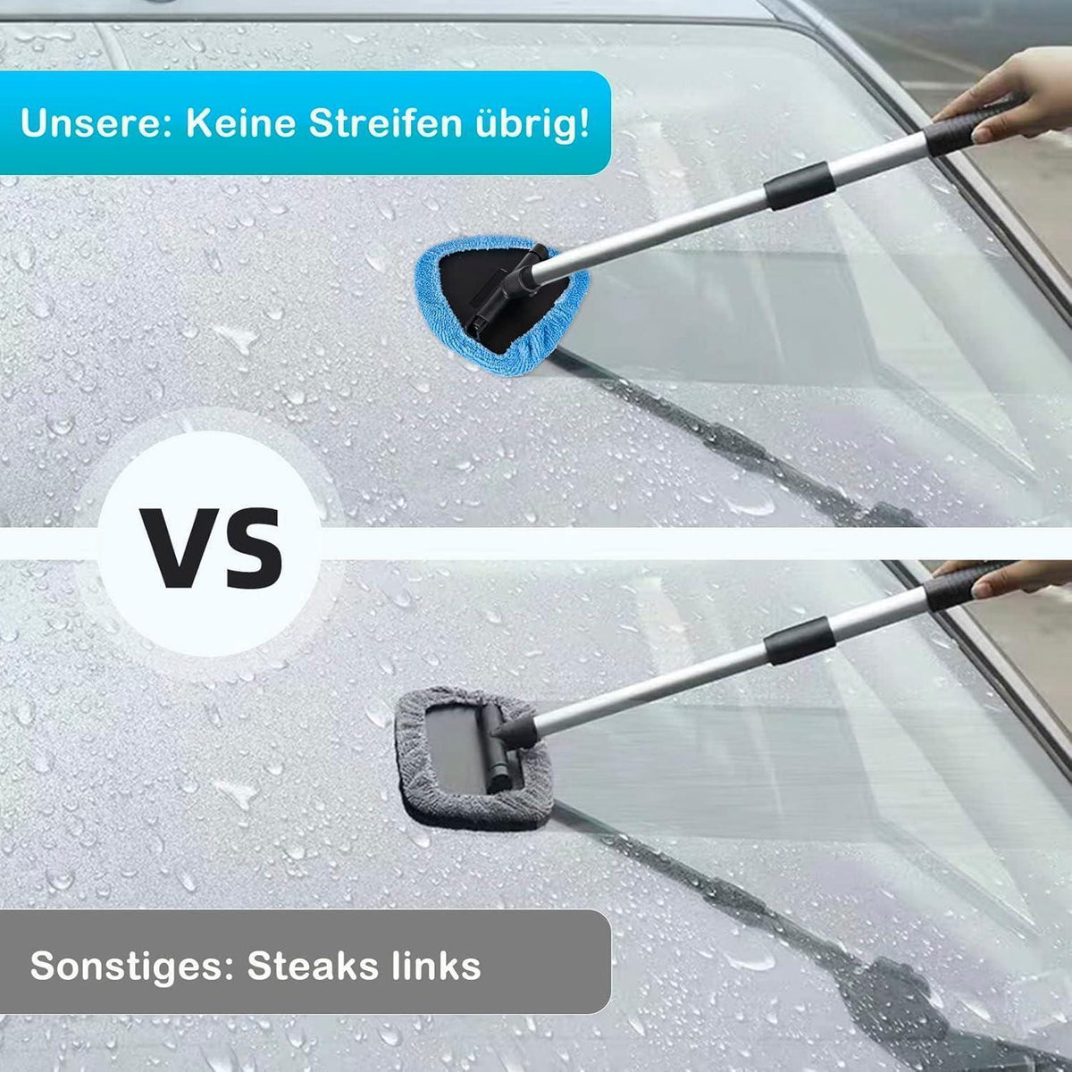 Verbesserter Autoscheiben Innenreiniger Set mit Verlängerung
