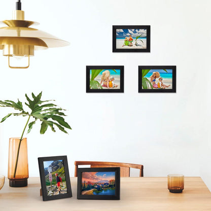 Bilderrahmen Collage Schwarz 10x15 cm Set 7 Stück - Geschenk Freund