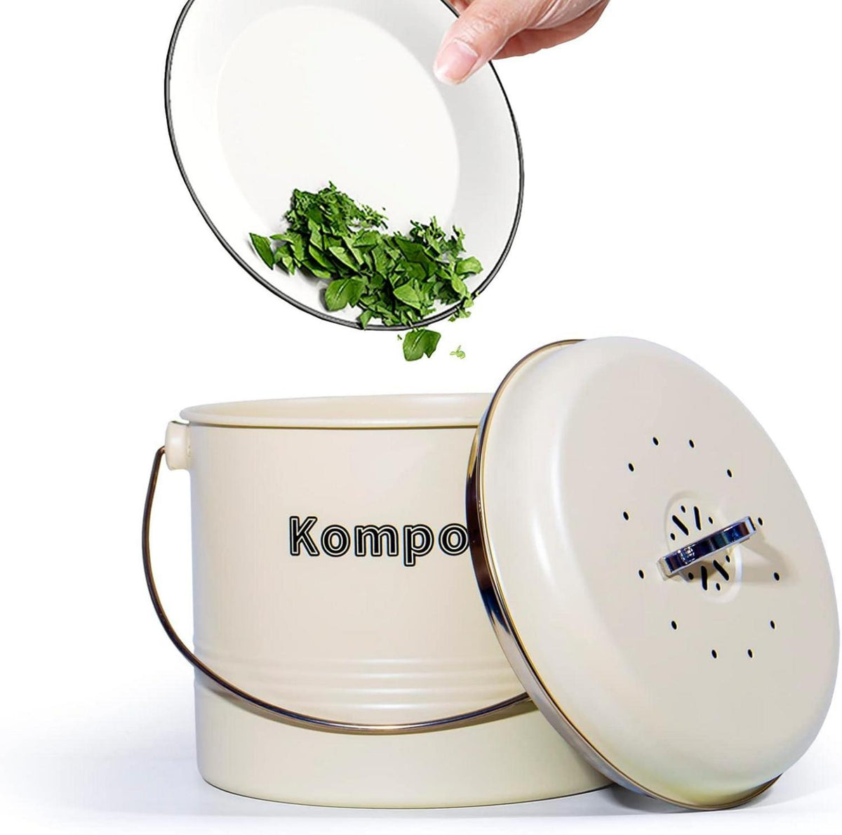 Biomülleimer Küche Geruchsdicht Aktivkohlefilter Metall Retro