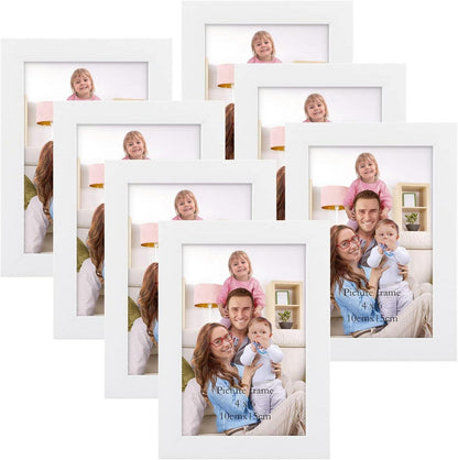 Bilderrahmen 7er Set 10x15cm Moderne Weiß Fotorahmen Set