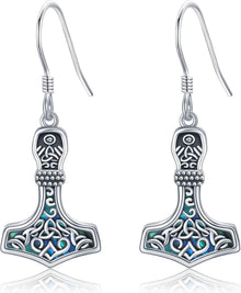 Thor Hammer Ohrringe Sterling Silber Mjolnir Wikinger Baumeln Norse
