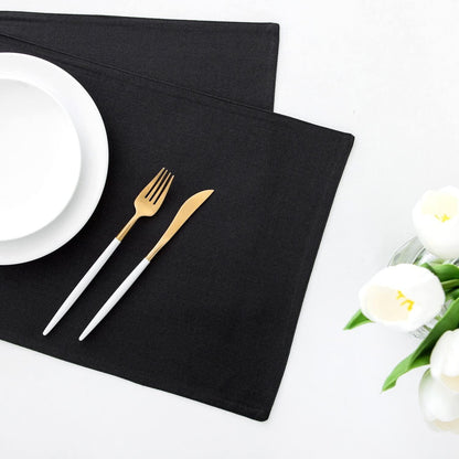 Tischset 6er Set abwaschbar Polyester 48x33 cm Schwarz