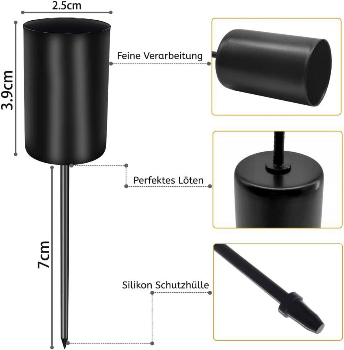 Kerzenhalter Adventskranz Stabkerze Retro Schwarz 4
