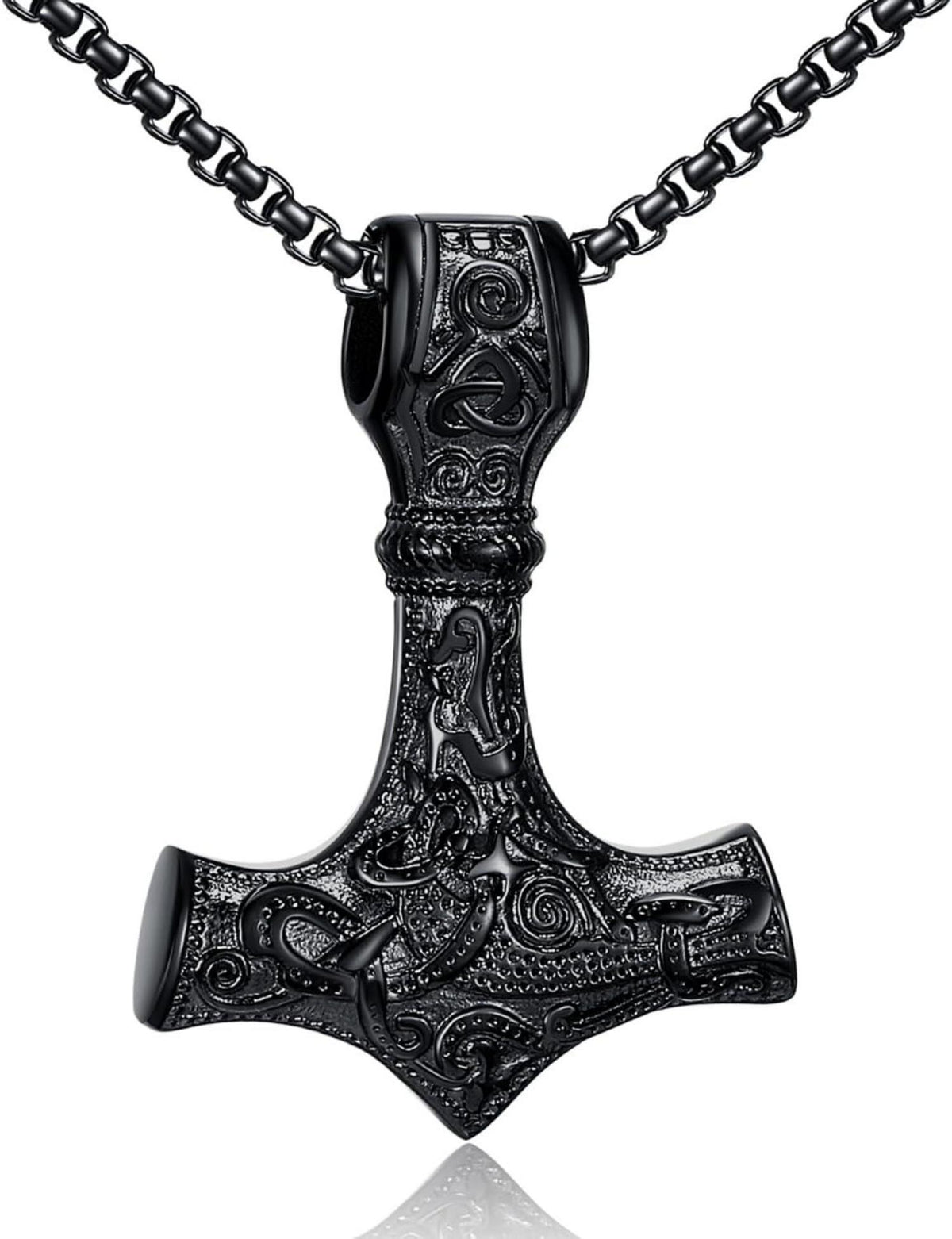 Wikinger Thor Hammer Halskette Edelstahl Runen Geschenke Männer