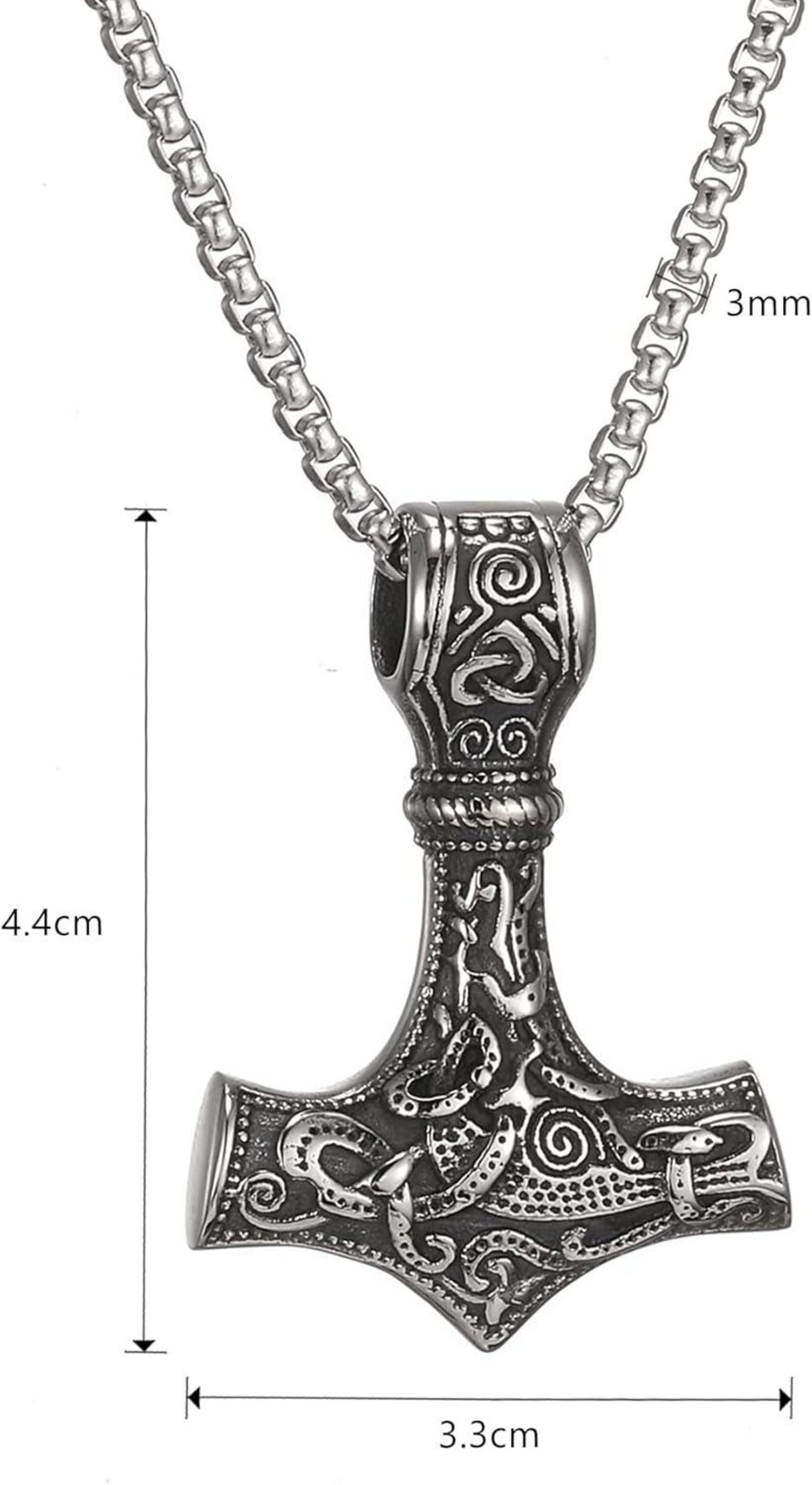 Wikinger Thors Hammer Halskette Edelstahl Männer Geschenk 50/60/70cm