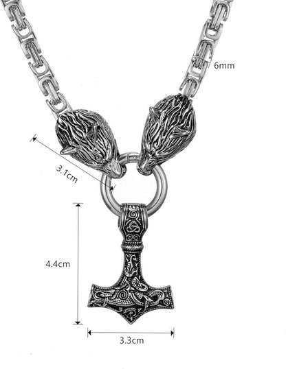 Wikinger Thors Hammer Halskette Edelstahl Runen kette Viking Geschenke