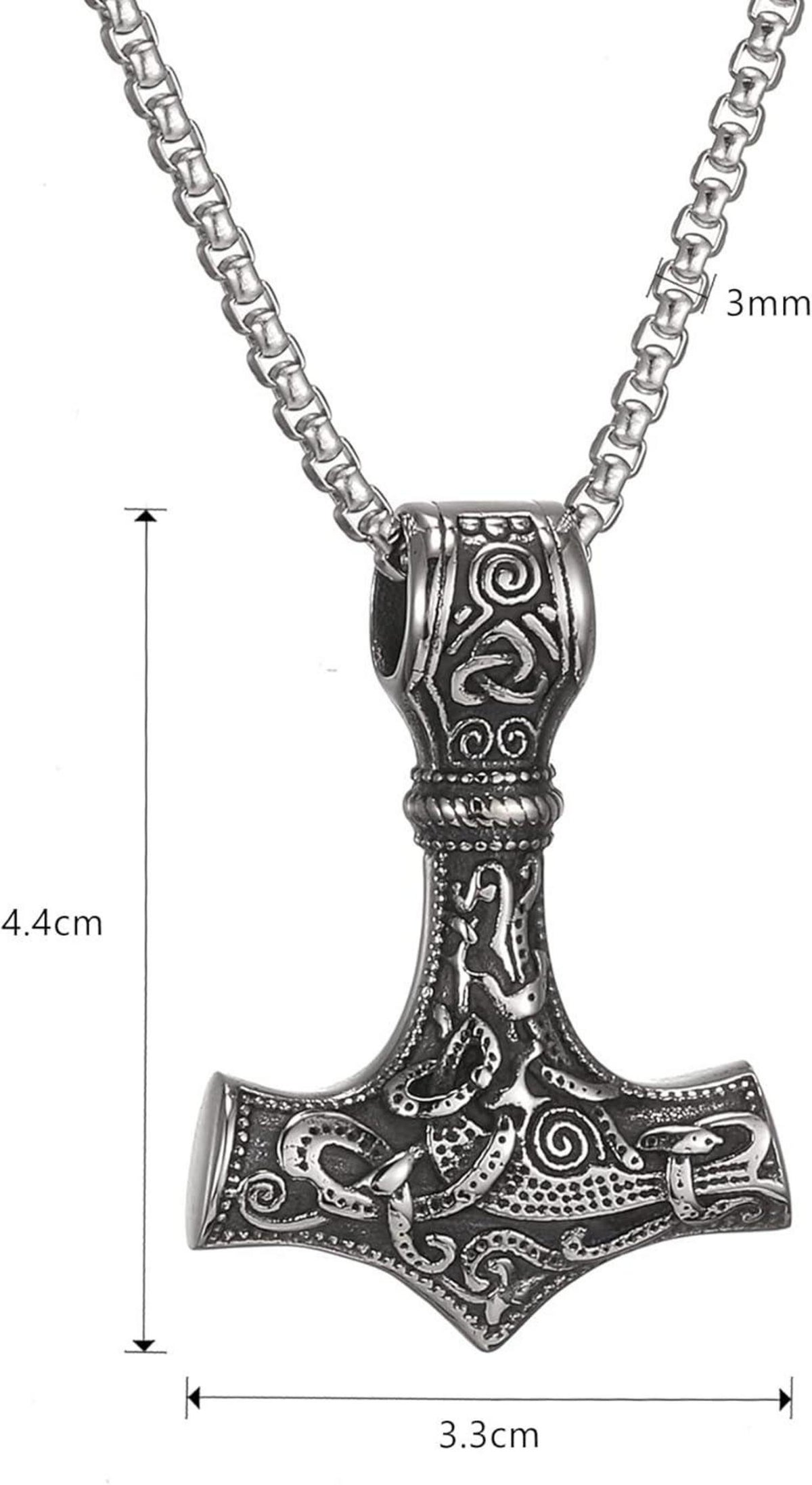Wikinger Thor Hammer Halskette Edelstahl Runen Geschenke Männer