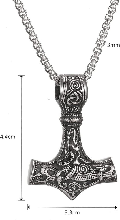 Wikinger Thor Hammer Halskette Edelstahl Runen Geschenke Männer