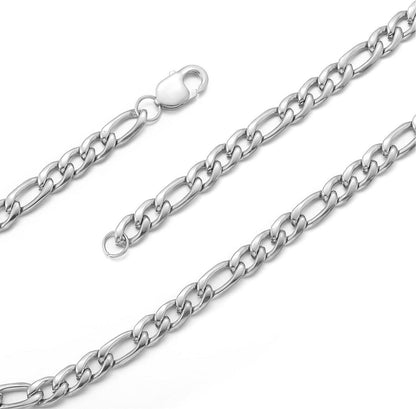Herren Silber Edelstahl Panzerkette Figaro 9mm 45-65cm Lang