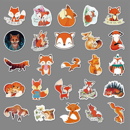 50x Fuchs Aufkleber Set – Wasserdicht & Vielseitig