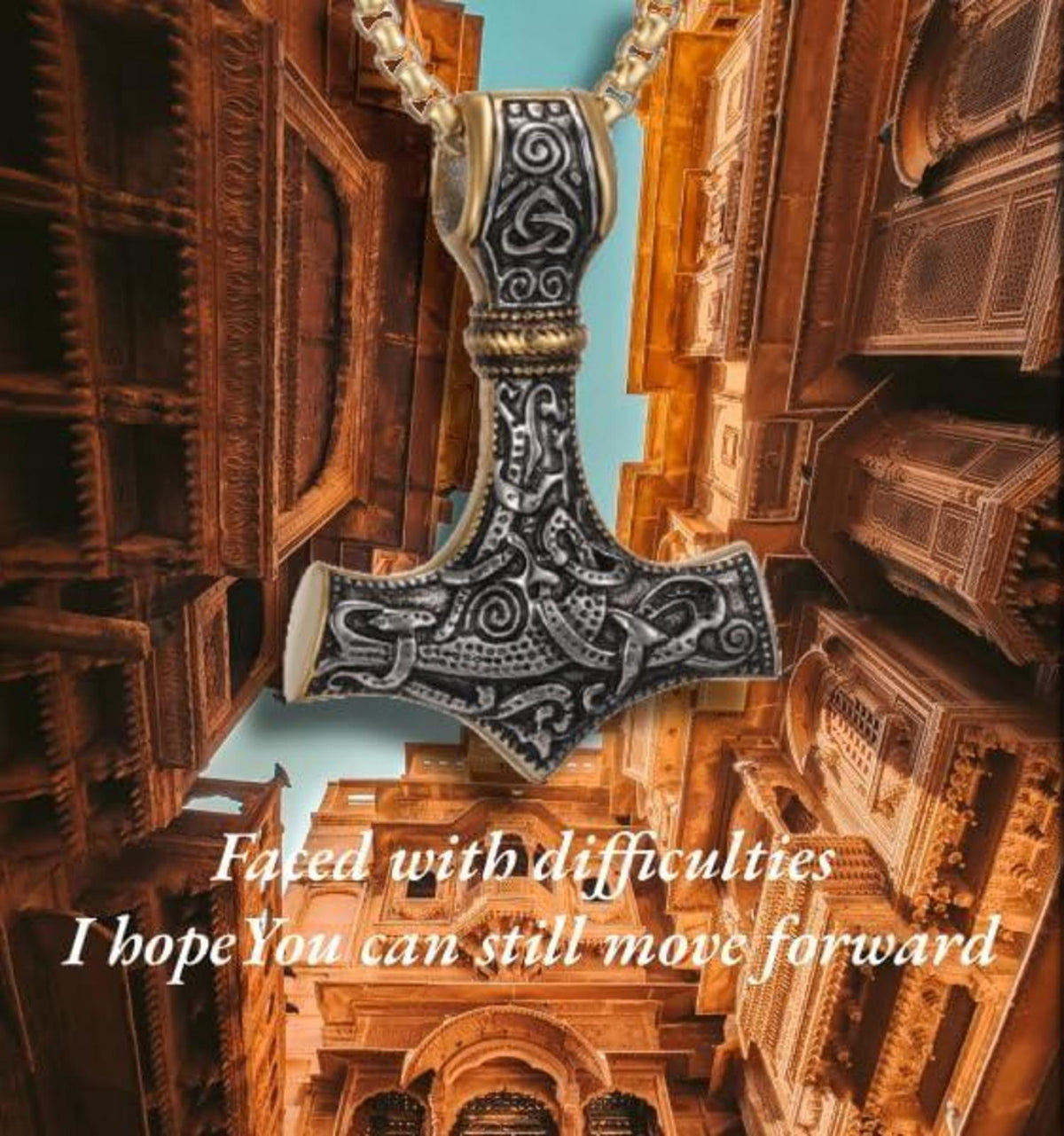 Wikinger Thors Hammer Halskette - Nordische Mythologie Mjolnir Edelstahl