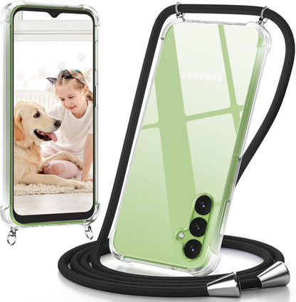 Handykette mit Band für Samsung Galaxy A14 Handyhülle Schwarz
