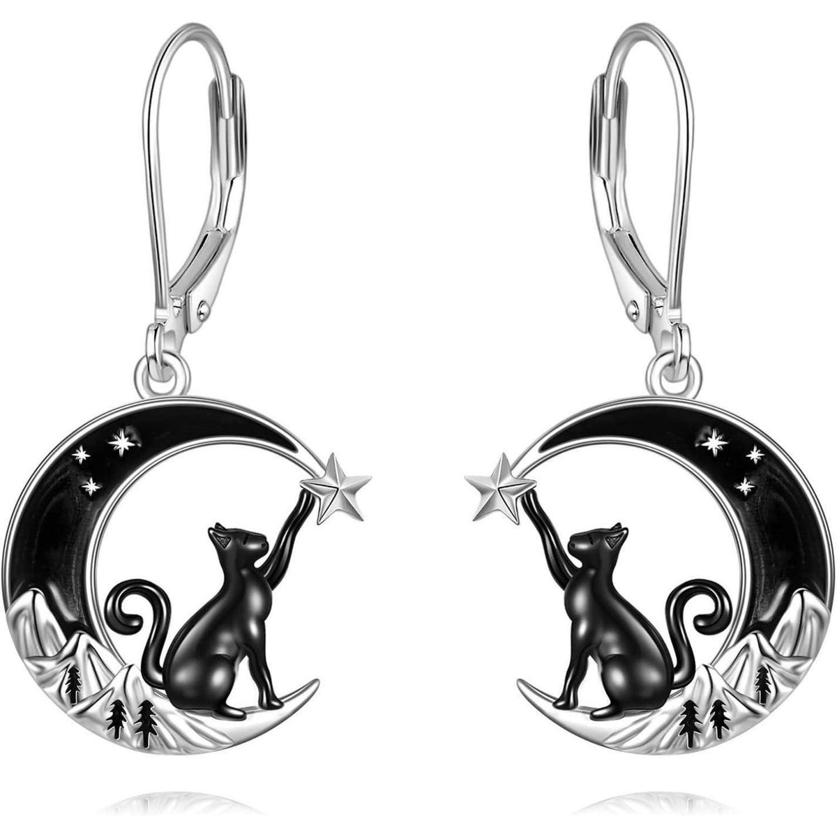 Keltische Mond Ohrringe aus 925 Sterling Silber für Damen