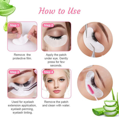 Wimpernverlängerung Pads 50 Paar mit Wimpernbürste, Eyelash Extensions