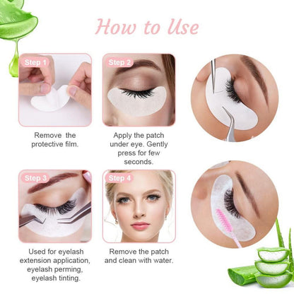 50 Paar URAQT Augenpads Wimpernverlängerung Extension Pads 10 Stück