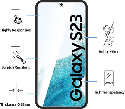 Panzer Schutz Glas für Samsung Galaxy S23, 3 Stück, 9H