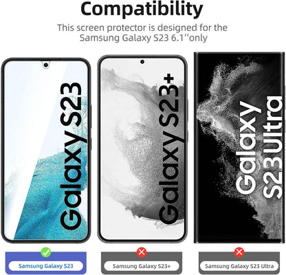 Panzer Schutz Glas Samsung Galaxy S23 3er Pack Transparent 9H Härte