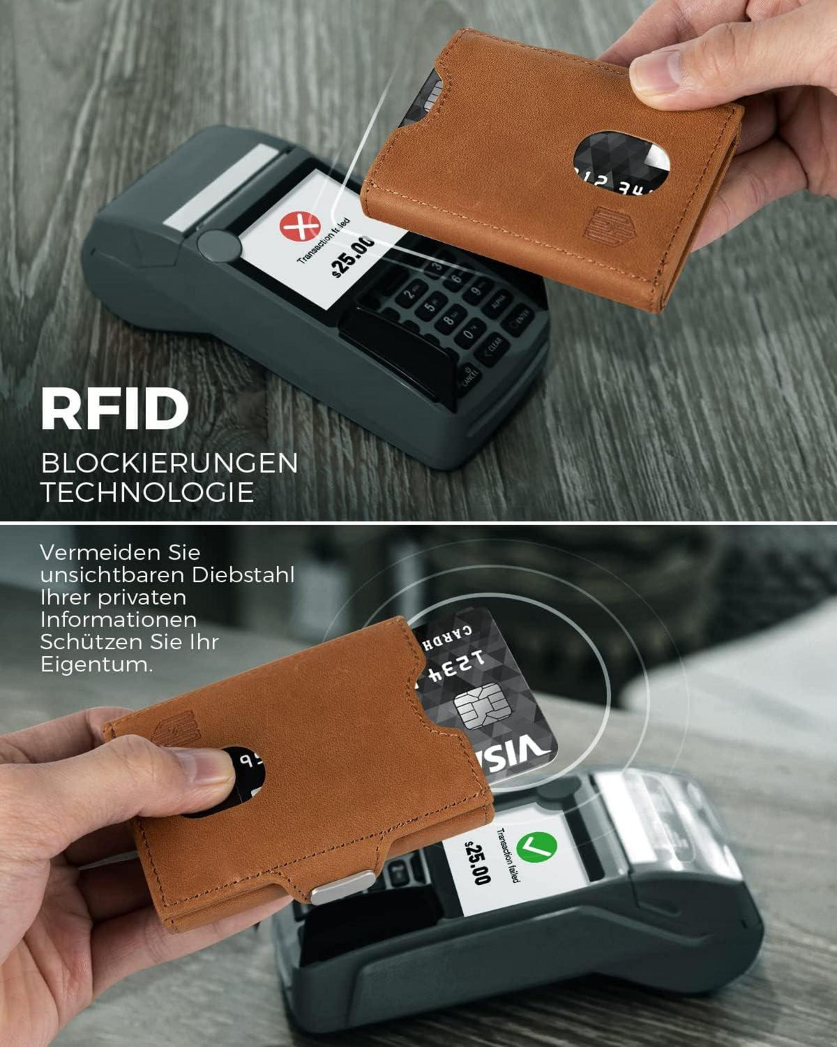 Airtag Mini Geldbörse RFID Schutz Münzfach Portmonee Herren